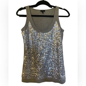 Talbots Silver Sequin Top